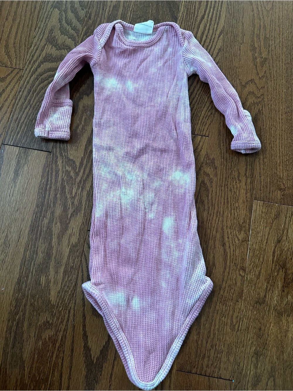 SpearmintLOVE Pink Tie Dye Waffle Knot Gown 0-3M